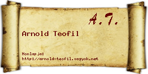 Arnold Teofil névjegykártya